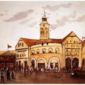 Cityscape watercolor painting titled 'Crawford Market Mumbai', 7x11 inches, by artist Arunava Ray on Paper