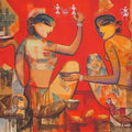 Creaters 1' figurative acrylic painting by artist Rajendra Dixit, 36x48 inch, on canvas