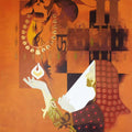 Figurative acrylic painting titled 'Creation 4', 60x48 inches, by artist Ranjit Singh on Canvas