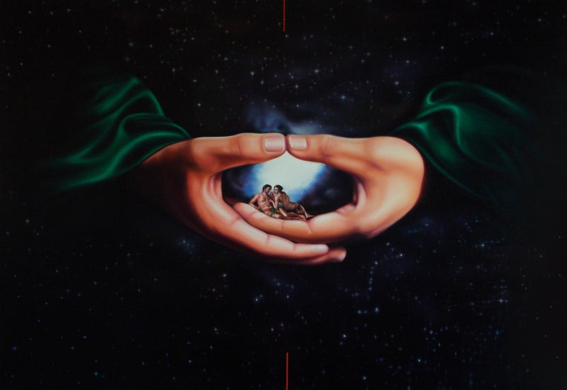 Creation Of God' contemporary oil painting by artist Abid Shaikh, 42x60 inch, on canvas