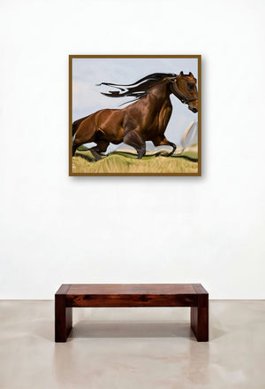 Creative Horse 1 (Equine Majesty) by artist Gouse Baig displayed in a Traditional Foyer