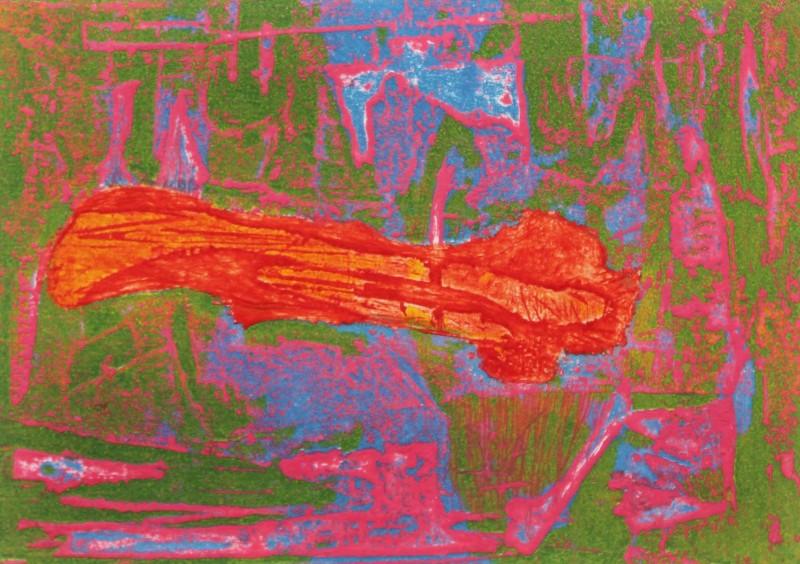 Abstract printmaking titled 'Creator 1', 5x7 inches, by artist Kumara Swamy Pashikanti on Paper