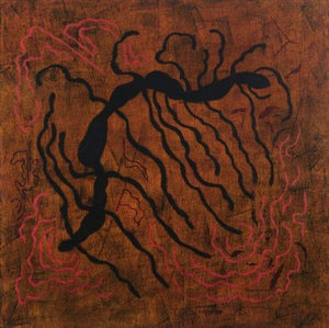 Creepy Abstract by Santosh More, Original Oil Abstract Painting on Canvas, Large Square Wall Art