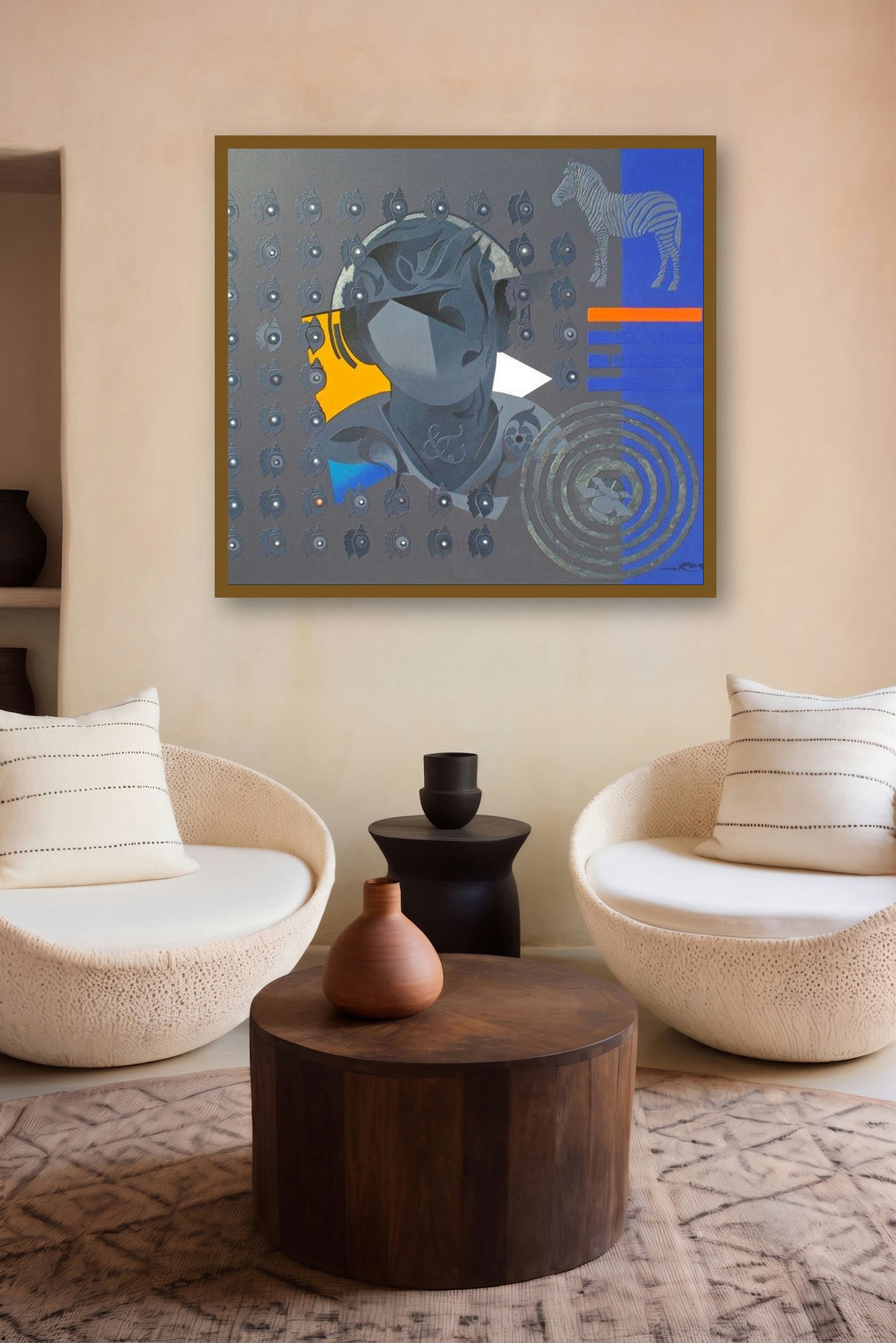 Crop Circle 1 (The Silent Observer) by artist Ranjit Singh displayed in a Indian Art gallery