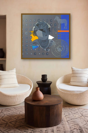 Crop Circle 1 (The Silent Observer) by artist Ranjit Singh displayed in a Indian Art gallery