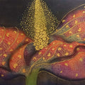 'Crown Of Pollens' nature mixed-media painting by artist Yogesh Powale, 9x12 inch, on paper