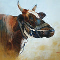 Animals watercolor painting titled 'Crying Cow', 14x17 inches, by artist Rupesh Sonar on Paper
