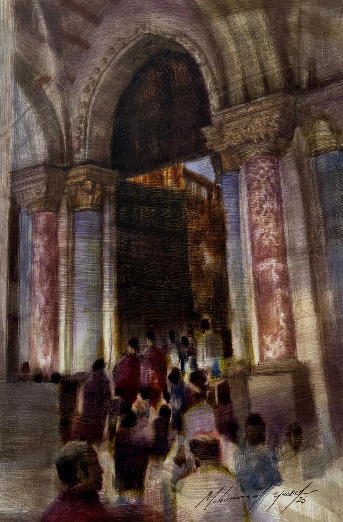 Csmt 1' cityscape watercolor painting by artist Mohammad Yusuf, 14x10 inch, on paper