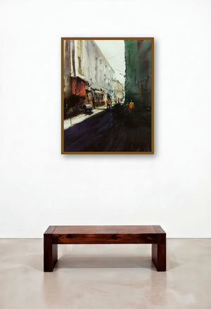 Cst (Bora Bazar) by artist Kiran Gunjkar displayed in a Luxury Family Room