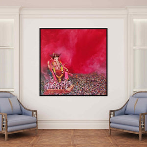 In-situ view of Amol Satre's 'Culture Of India (Farewell)' painting in a room