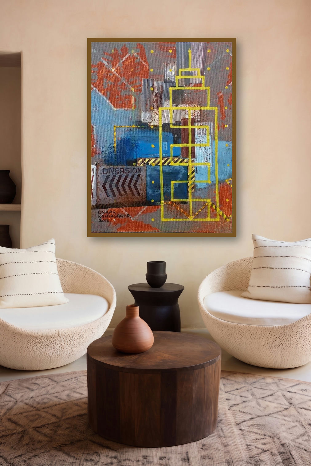 Culture Underconstruction 2 (Urban Diversion) by artist Onkar Kshirsagar displayed in a Contemporary gallery