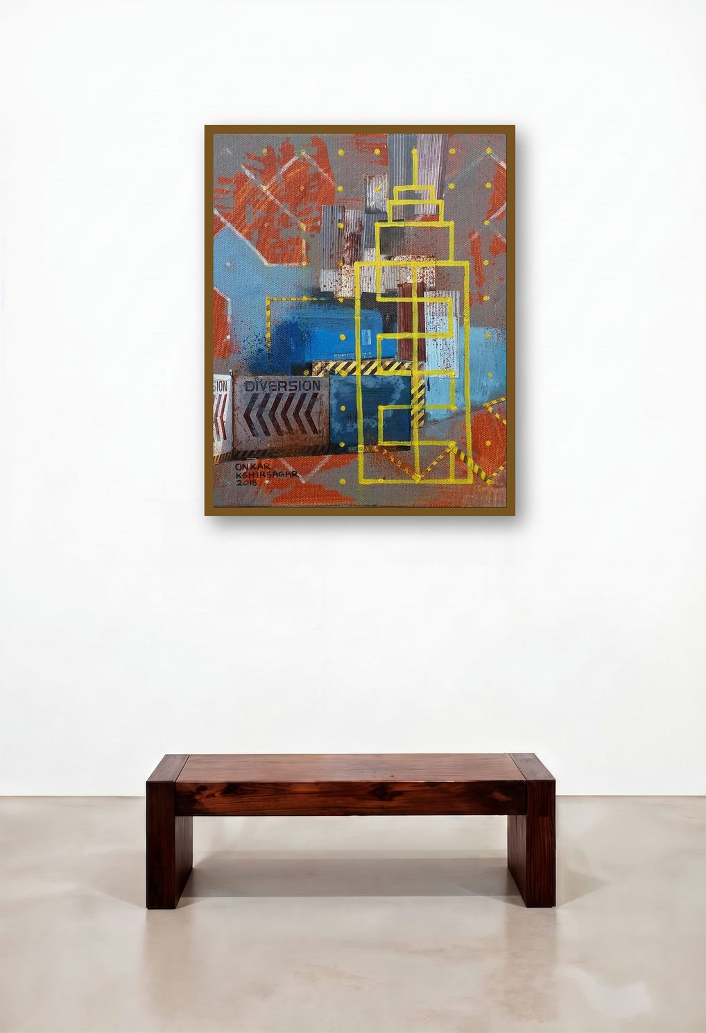 Culture Underconstruction 2 (Urban Diversion) by artist Onkar Kshirsagar displayed in a Classic Home Office