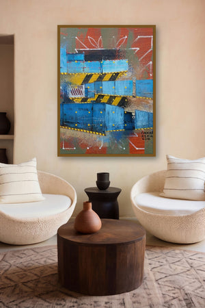 Culture Underconstruction 4 (Diversion) by artist Onkar Kshirsagar displayed in a Museum Style gallery