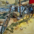Realistic watercolor painting titled 'Cycle1', 16x12 inches, by artist Dr.uday Bhan on Paper