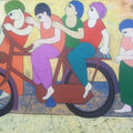 Anime acrylic painting titled 'Cycling', 36x60 inches, by artist Dnyaneshwar Bembade on Canvas