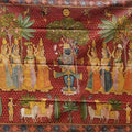 Religious pichwai traditional art titled 'Daanutsav Pichwai', 46x57 inches, by artist Pichwai Art on Cloth