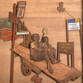 Cityscape sculpture titled 'Daily Bread', 27x27x4 inches, by artist Shriram Mandale on Teak Wood