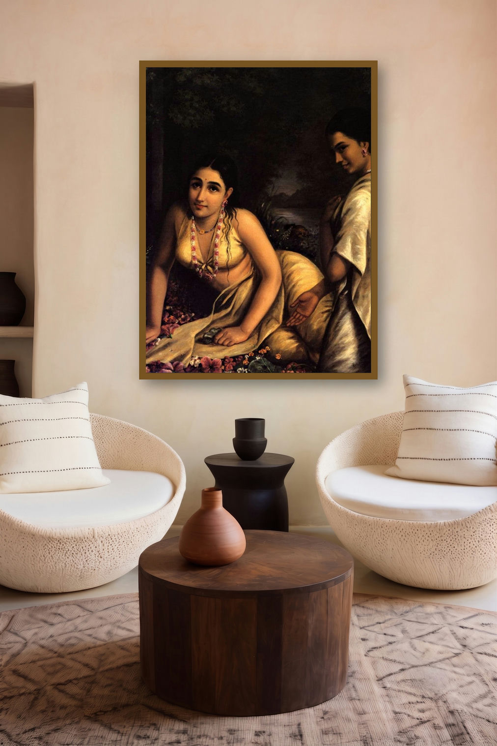 Damayanthi (Damayantis Solitude) by artist Raja Ravi Varma displayed in a Designer gallery