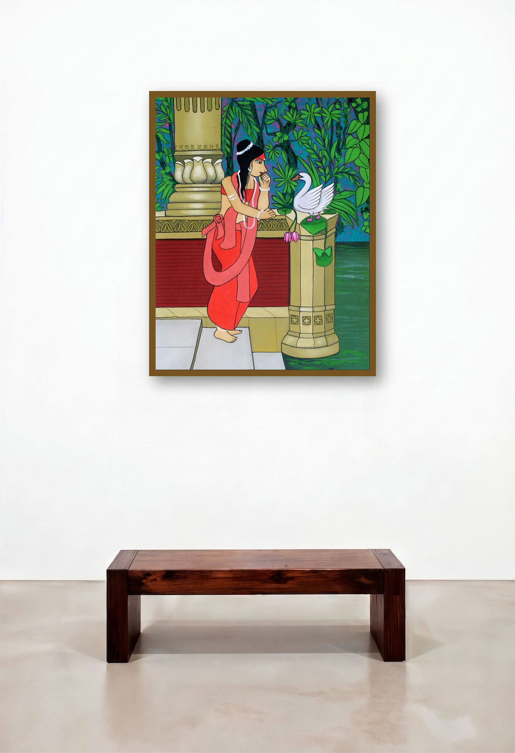 Damayanti (Serene Encounter**) by artist Chetan Katigar displayed in a Urban Loft Lounge