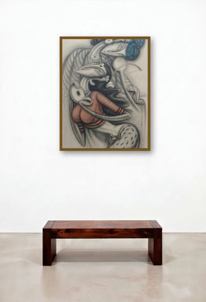 Dancing Couple Ii (Whirling Rhythms) by artist Ramesh Pachpande displayed in a Art Deco Foyer