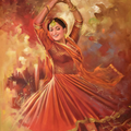 Dancing Devotion' religious oil painting by artist Kamal Rao, 48x36 inch, on canvas