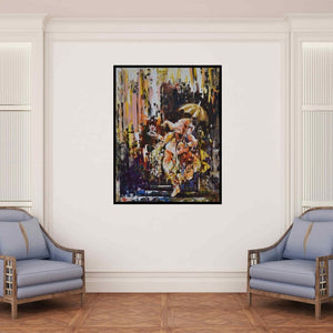 In-situ view of Durshit Bhaskar's 'Dancing Ganesha (Dance in the Monsoon)' painting in a room