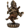 Religious handicraft titled 'Dancing Lord Ganesha', 8x6x4 inches, by artist Brass Handicrafts on Polyresin, Bronze