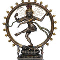Religious handicraft titled 'Dancing Nataraja', 10x5x3 inches, by artist Brass Handicrafts on Polyresin, Bronze