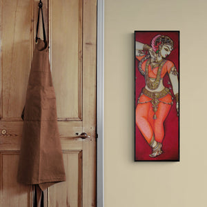 In-situ view of Rahul Phulkar's 'Dancing Woman (Rhythmic Grace)' painting in a room
