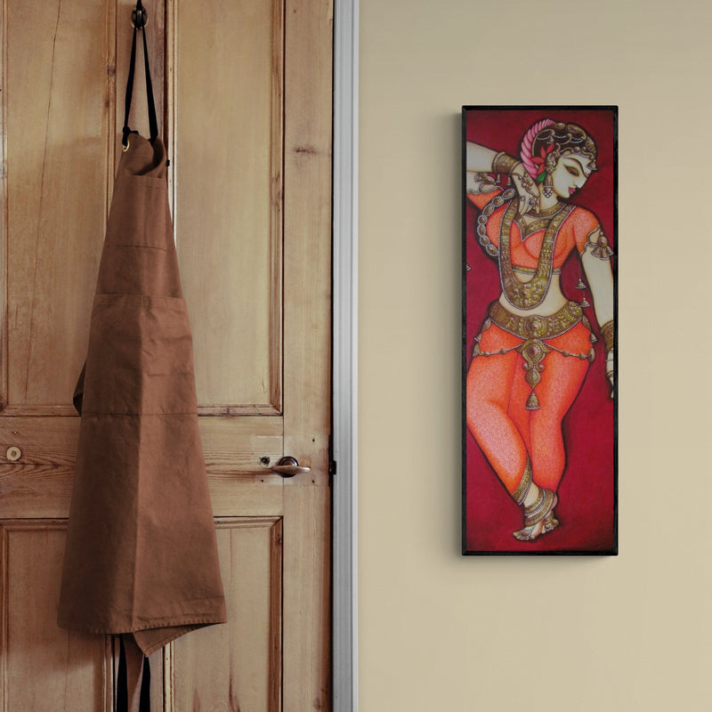 In-situ view of Rahul Phulkar's 'Dancing Woman (Rhythmic Grace)' painting in a room