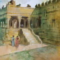 Darasuram Temple' religious watercolor painting by artist Sankara Babu, 11x17 inch, on paper