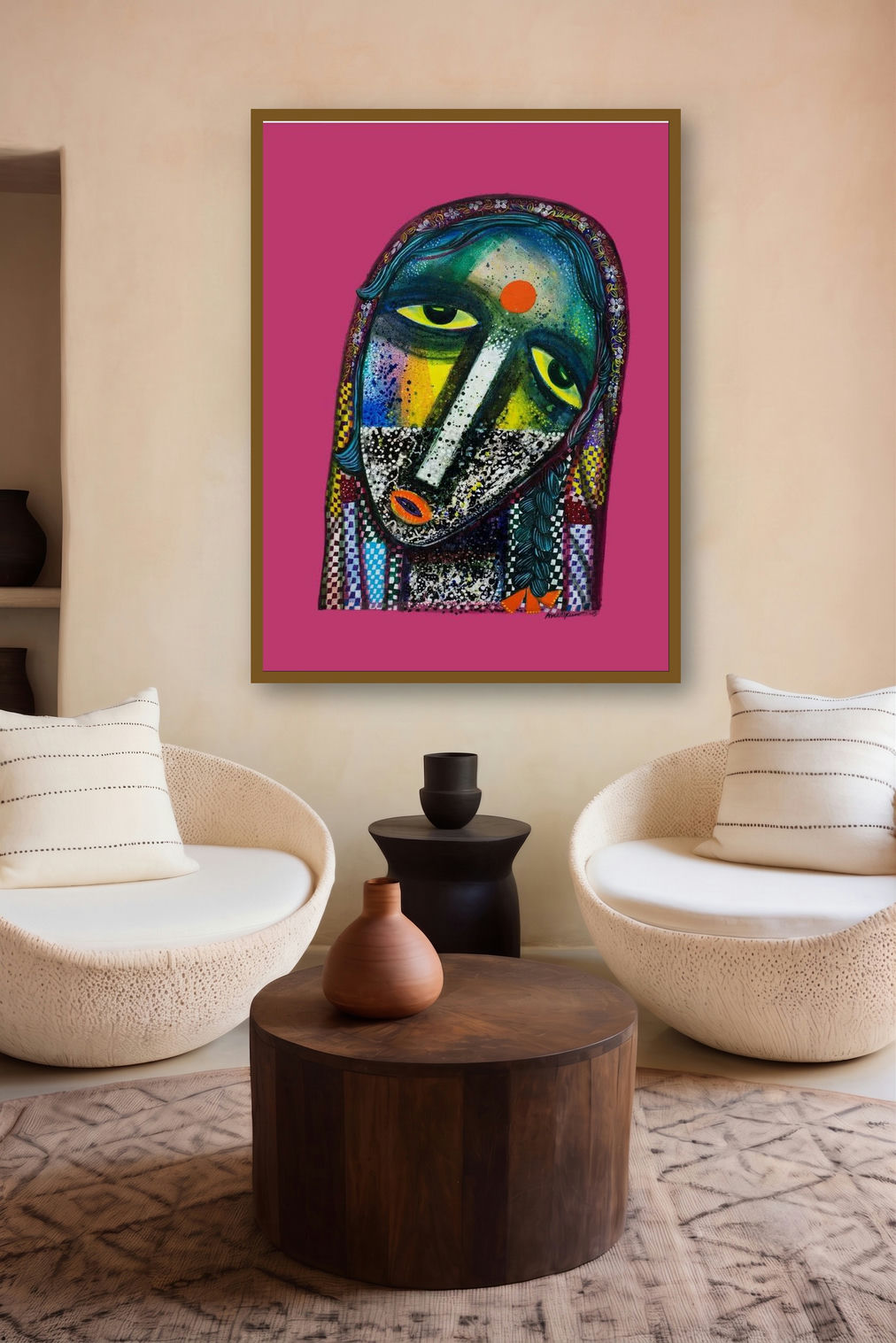 Dark To Bright (Inner Reflection) by artist Arun K Mishra displayed in a Contemporary gallery