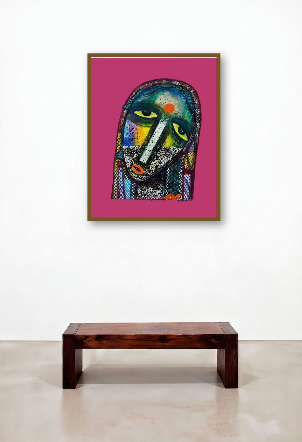 Dark To Bright (Inner Reflection) by artist Arun K Mishra displayed in a Traditional Executive Office
