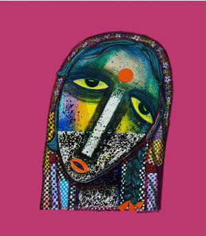 Dark To Bright (Inner Reflection) by Arun K Mishra, Original Acrylic Figurative Painting on Canvas, Medium Vertical Wall Art