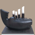 Darkness To Light' contemporary Fiberglass sculpture by artist Chandan Santra, 24x32 inch, on fiberglass