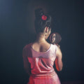 Figurative color pencil drawing titled 'Darpanpriya', 47x31 inches, by artist Deepak Patil on Black Paper