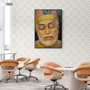 In-situ view of Abhishek Acharya's 'Das Kabir Hari Ke Gun Gaave (If you want the truth... - Kabir Quote)' painting in a room