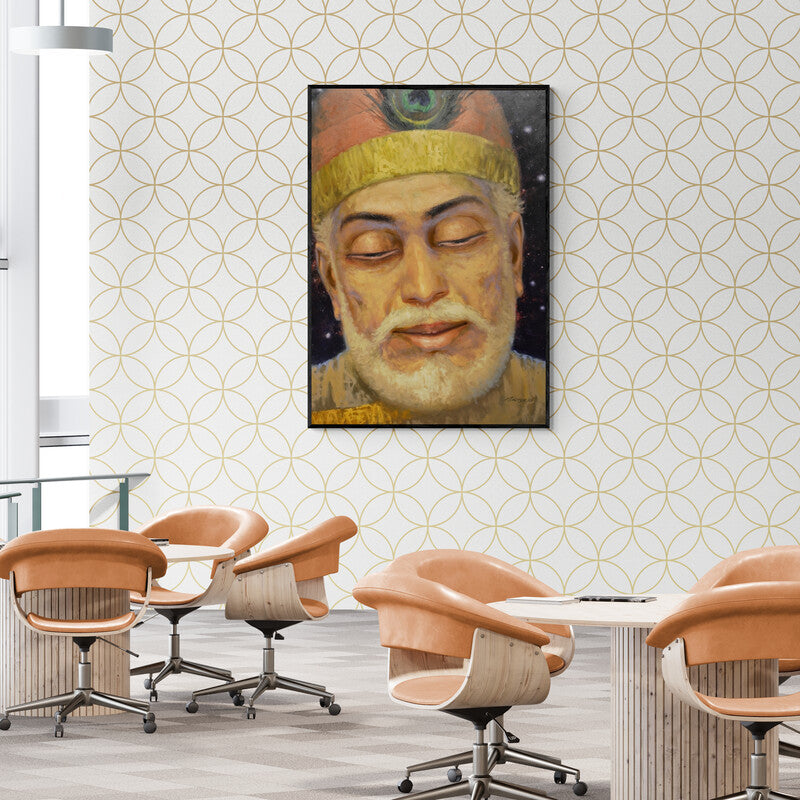 In-situ view of Abhishek Acharya's 'Das Kabir Hari Ke Gun Gaave (If you want the truth... - Kabir Quote)' painting in a room