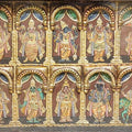 Religious tanjore traditional art titled 'Dasavataram', 22x28 inches, by artist Tanjore Tanjaur on Wood