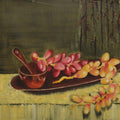 Still-life oil painting titled 'Dates on the tray', 16x20 inches, by artist Krupa Shah on Canvas