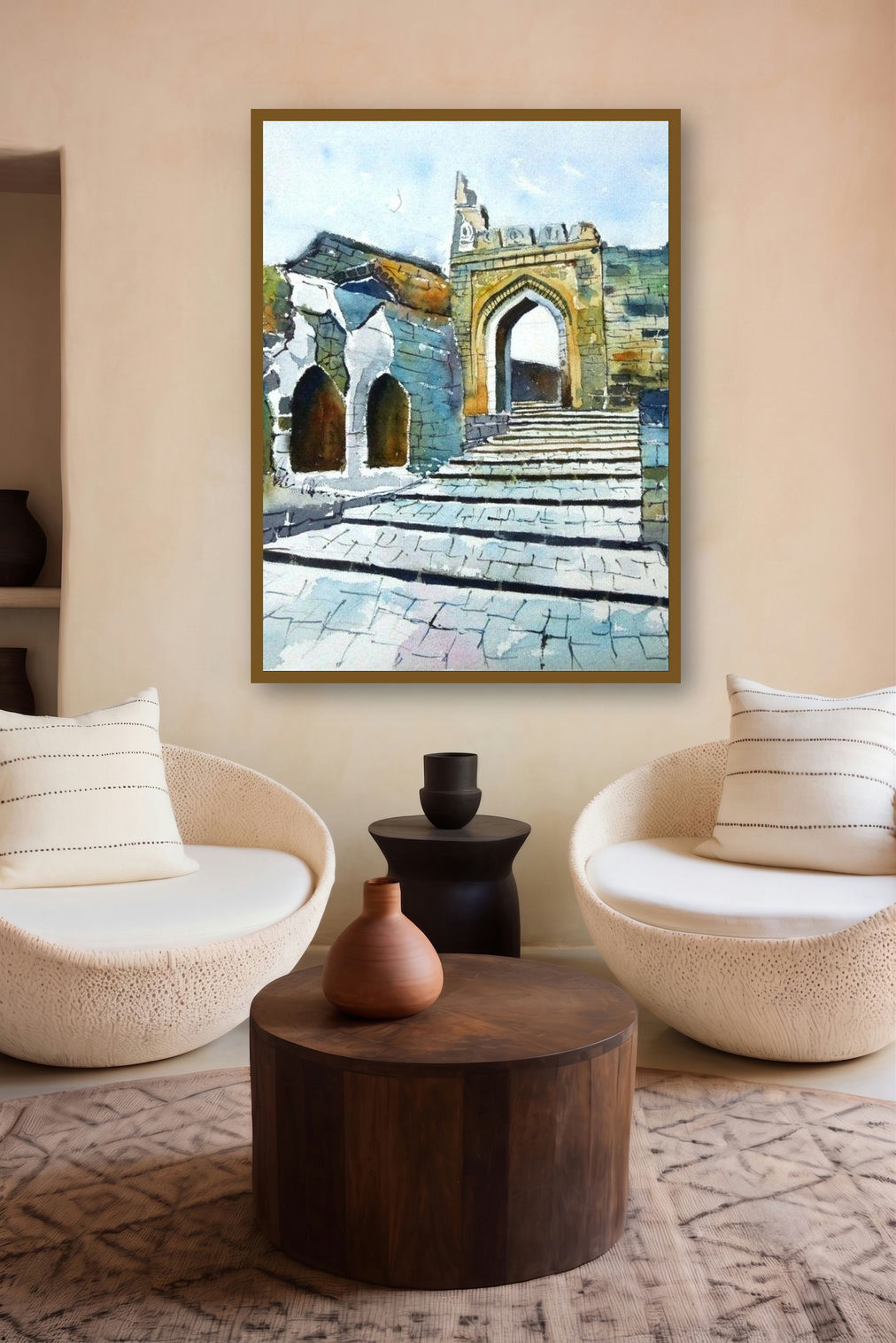 Daulatabadfort (Passage Through Time) by artist Chetan Agrawal displayed in a Indian Art gallery