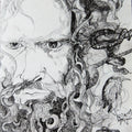 Day Dreamer' figurative pen drawing by artist Jasleen Singh, 17x12 inch, on archival paper
