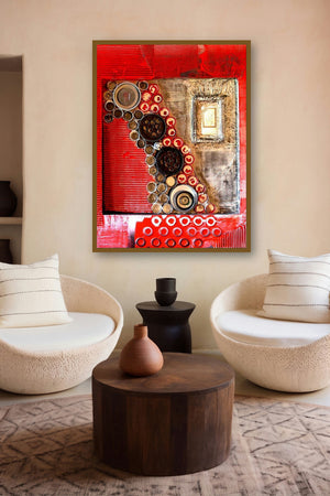 Decorative Assemblages Viii by artist Vivek Rao displayed in a Minimalist gallery