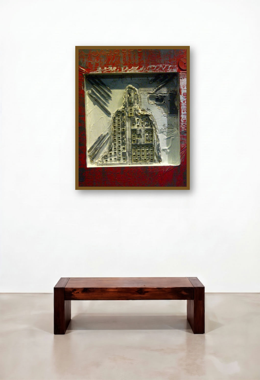 Decorative Assemblages X by artist Vivek Rao displayed in a Urban Loft Penthouse