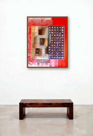 Decorative Assemblages Xi by artist Vivek Rao displayed in a Art Deco Home Office