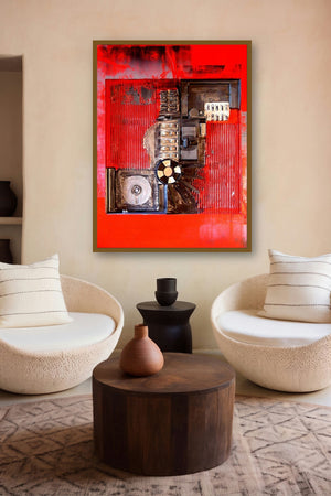 Decorative Assemblages Xii by artist Vivek Rao displayed in a Modern gallery