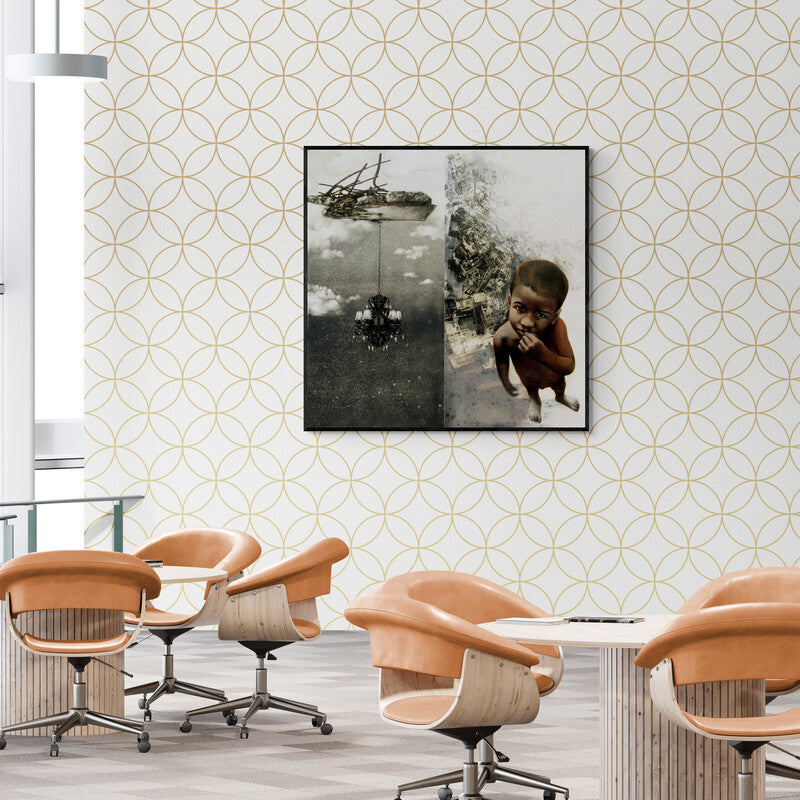 Preview of 'Deep Insight 1 (The Master of the Flute)' Painting by Guru Kinkar shown on a wall in a furnished room.