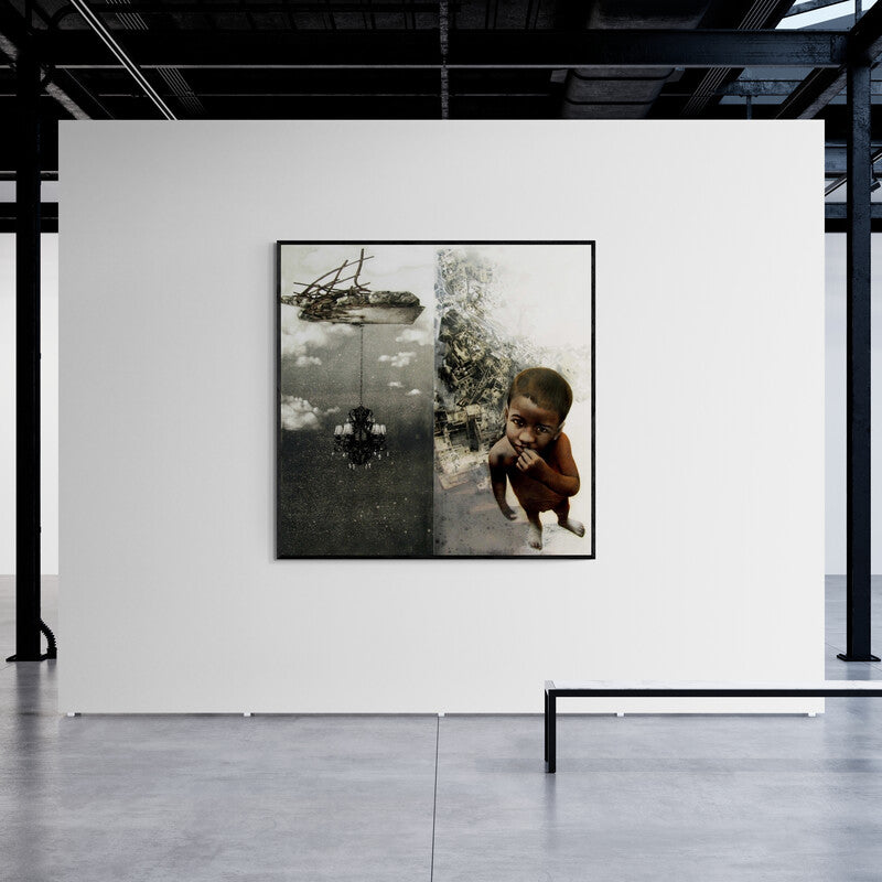 In-situ view of Guru Kinkar's 'Deep Insight 1 (The Master of the Flute)' painting in a room