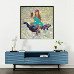 'Desert Queen (The Desert Queen)' painting by Bandana Kumari shown on a wall in a furnished room.