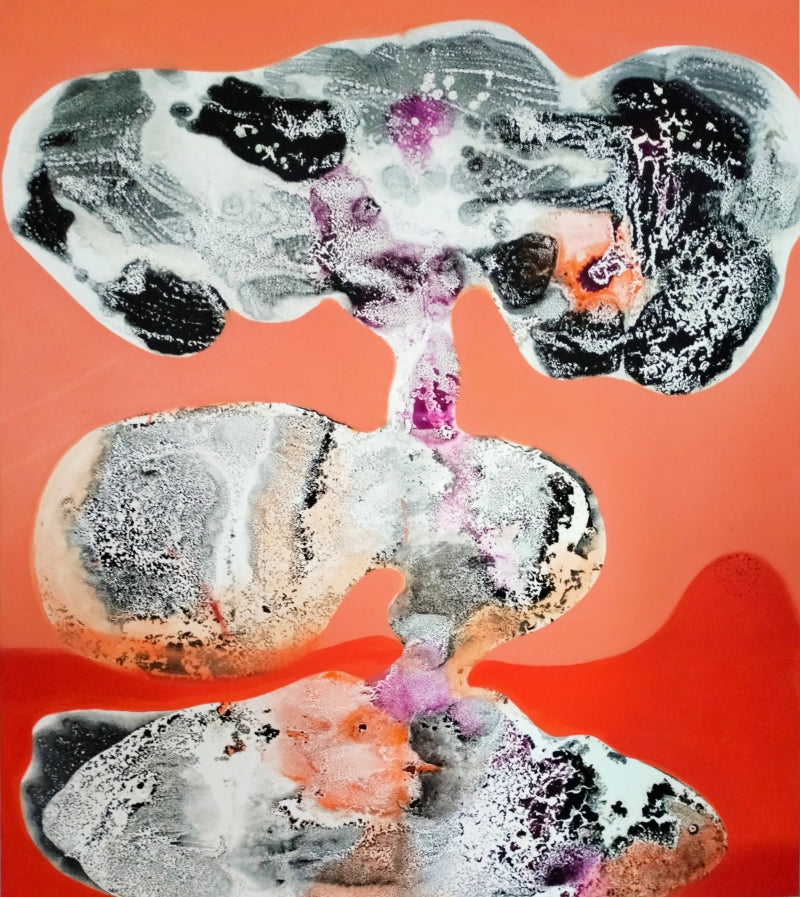 Desire 3' contemporary mixed-media painting by artist Sanjeeda Khanam, 48x36 inch, on canvas